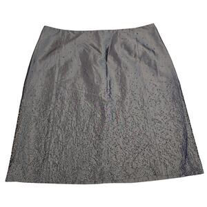 GAP Y2K Metallic Gray Beaded Mini Skirt Holiday Party Size 10